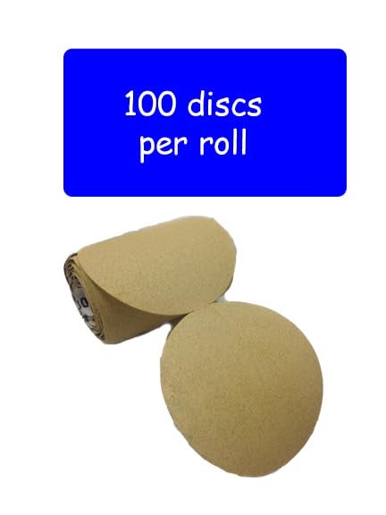 Karebac LR5C80 Premium Gold 5"" PSA 80 Grit C-Weight Aluminum Oxide Stearated Sanding Discs 100 Discs/Linkroll - Image 3